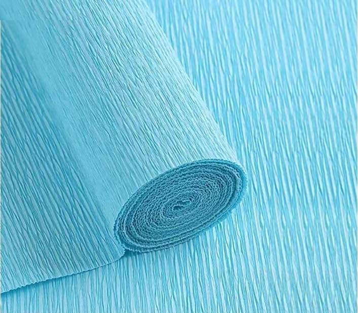 LCREATE LCREATE LCREATE Crepe Paper Roll 8.2ft Long 17 Inch Wide for Wedding Ceremony Various Large Festivals Decoration (Light Blue) - Image 1